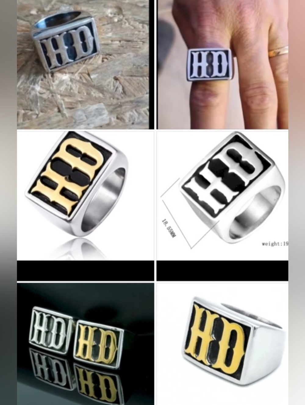 New Stainless Steel Harley Davidson HD Biker Ring Choose Size / Color